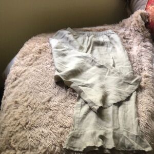 Flax elastic waist linen pant with flutter hem. Never worn